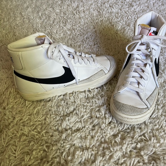 Nike White and Black High-Top Sneakers - Picture 1 of 3